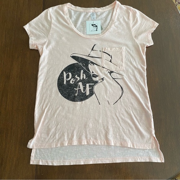 Posh AF Short Sleeve Pink Custom Tee Size Medium - Picture 4 of 7